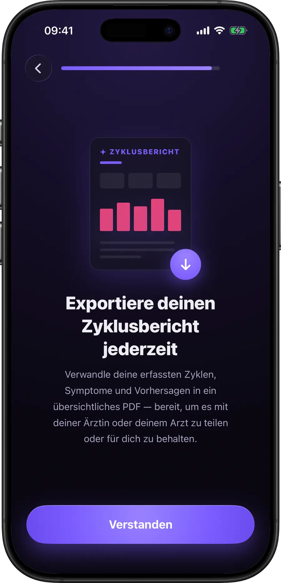 Vorschau des Simply Track PDF-Arztberichts