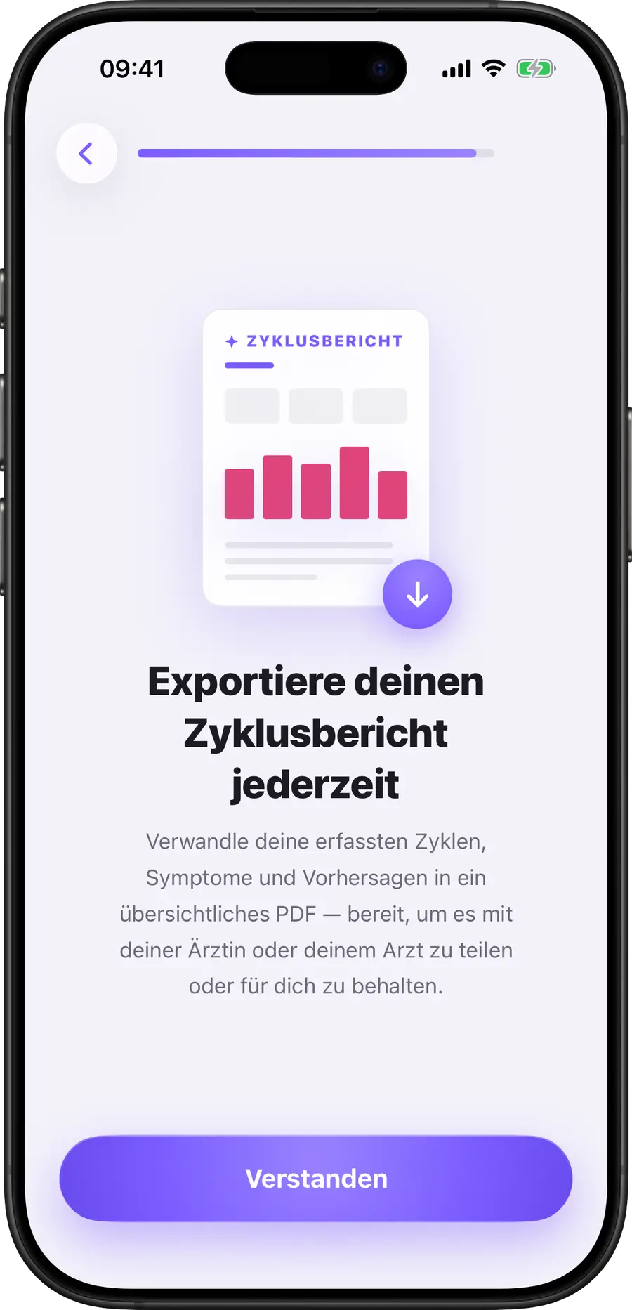 Vorschau des Simply Track PDF-Arztberichts