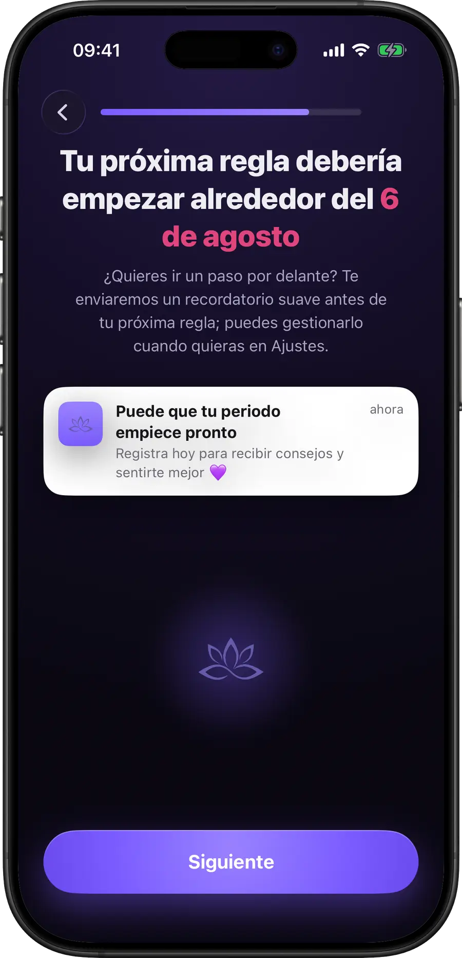 Simply Track prediciendo la fecha de inicio de la próxima regla