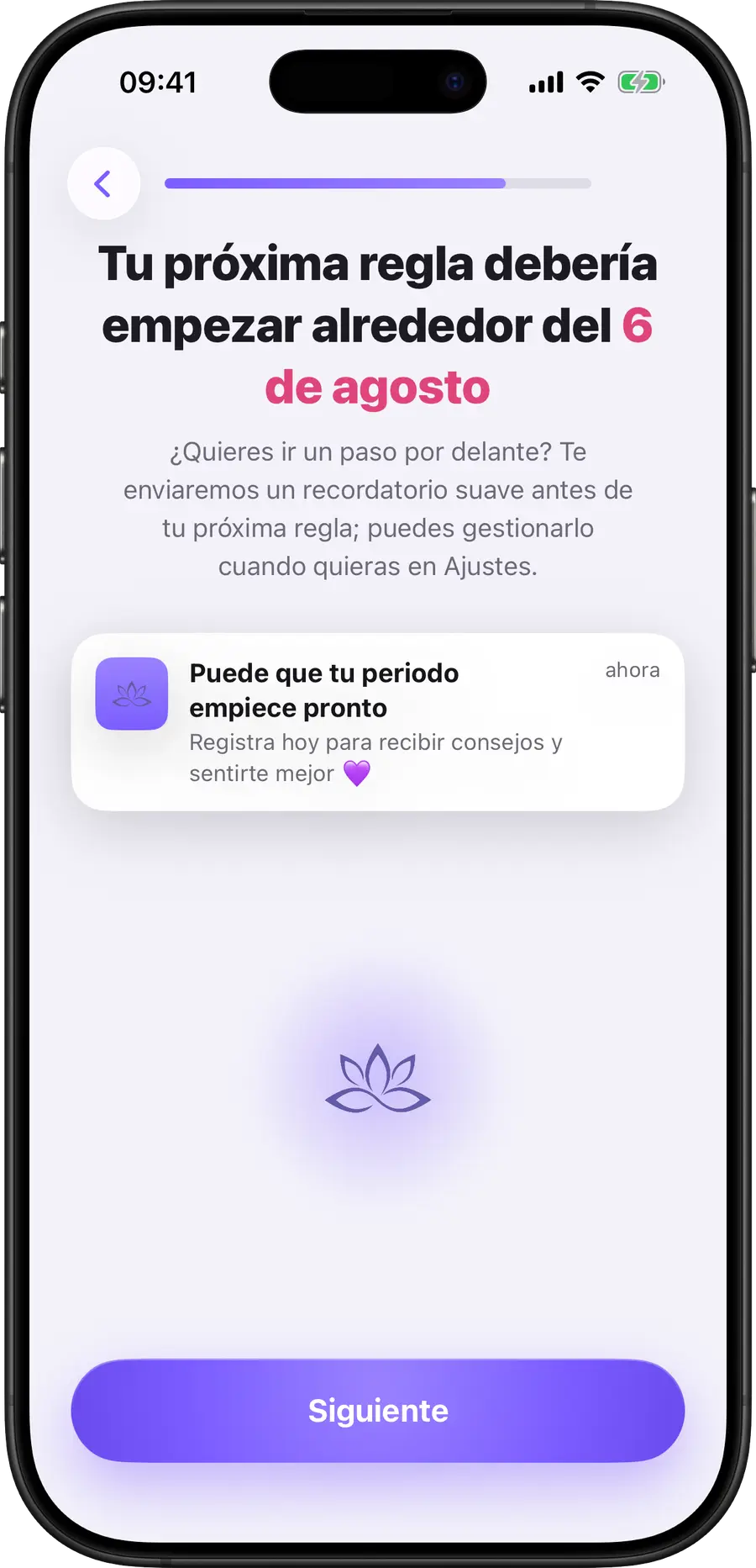 Simply Track prediciendo la fecha de inicio de la próxima regla