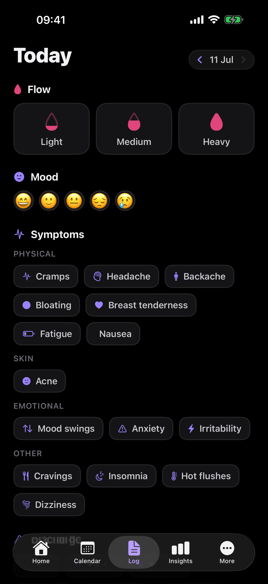 Simply Track Tagebuch für Blutungsstärke, Stimmung und Symptome