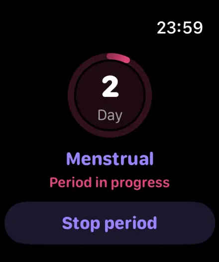 Simply Track op Apple Watch terwyl ’n menstruasie dopgehou word
